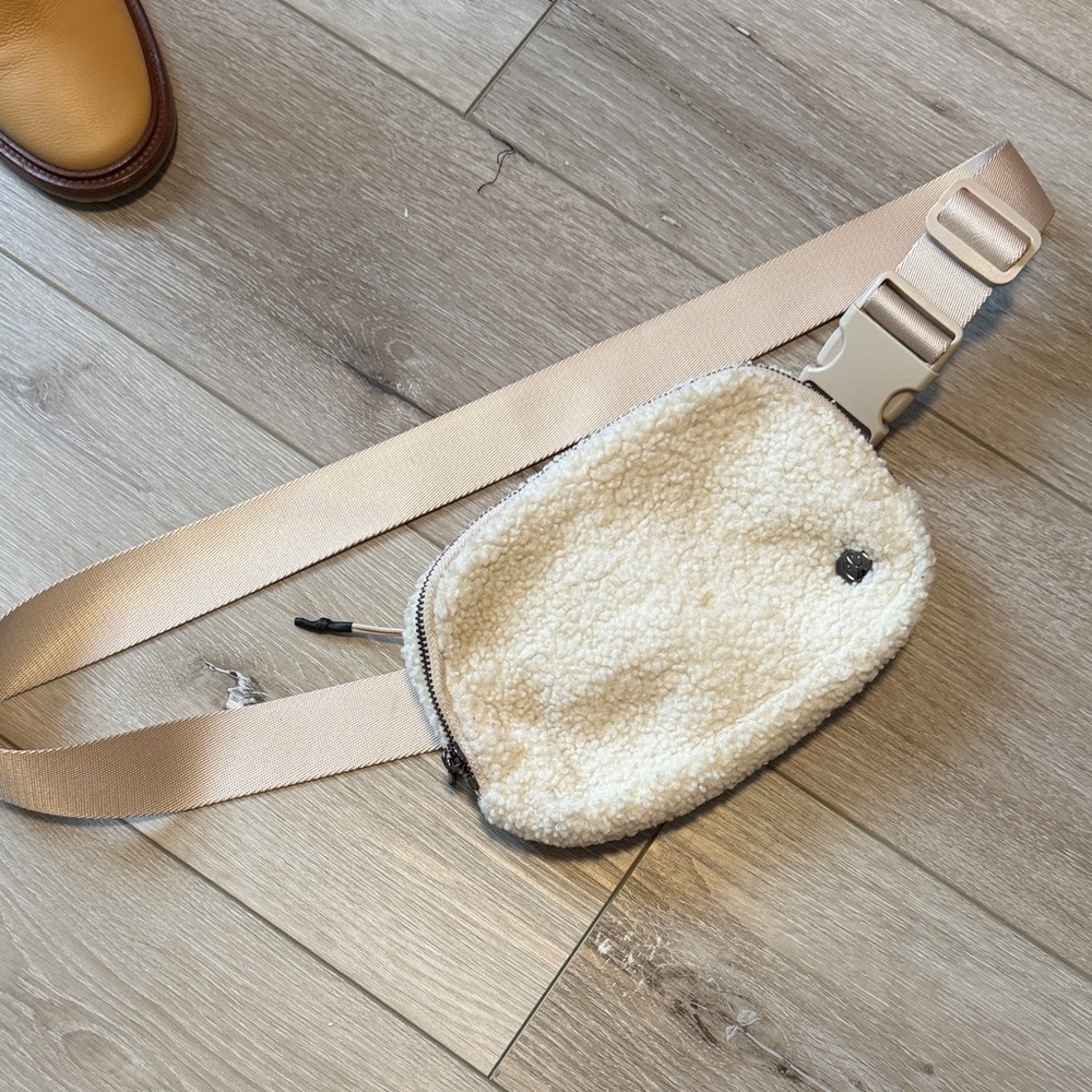Cream Sherpa Belt Bag